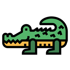 Wall Mural - crocodile filled outline icon style