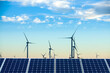 © zhengzaishanchu - Solar photovoltaic panels and wind turbines