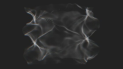 Wall Mural - Abstract Swirling Mesh Shape Fx Background/ 4k animation of an abstract fractal digital mesh background with blur focus