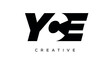 YCE letters negative space logo design. creative typography monogram vector	