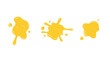 yellow melting cheese liquid drops splatter splash vector illustration element for decoration
