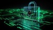 © Ilia - Cybersecurity concept. Door lock on laptop and microchips. Symbol of cyber security, antivirus, firewall, data privacy and safe internet.