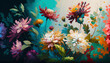 © MxCaptures - Floral multicolored Dreamscape in oil painting - Generative Ai
