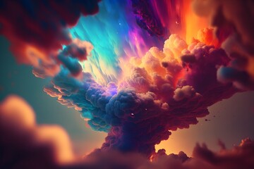 Wall Mural - colorful sky created using AI Generative Technology