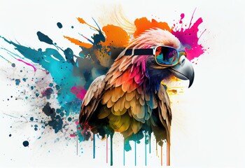 Vulture Multi Color Splash Looking Chic Generative AI