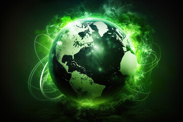 Wall Mural - green energy, renewable eco friendly energy concept background design, save planet earth, generative ai