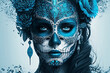 Woman with sugar skull make up, generative ai