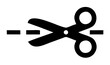 cut here scissors icon isolated on transparent.
