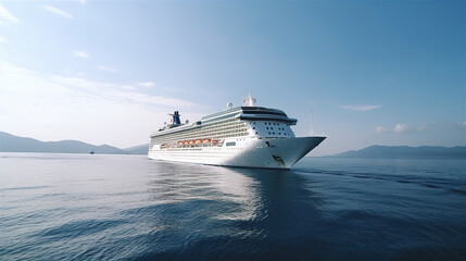 Cruise ship sailing on calm waters during the day