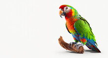 Colorful Parrot Sitting On Top Of Branch. Generative AI.