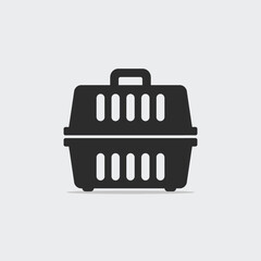 Pet carrier simple black icon vector illustration