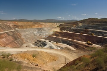 Wall Mural - Gold mining site illustration by generative ai