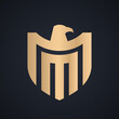 eagle shield golden linear logo