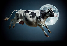 Cow Jump Over The Moon. Generate Ai