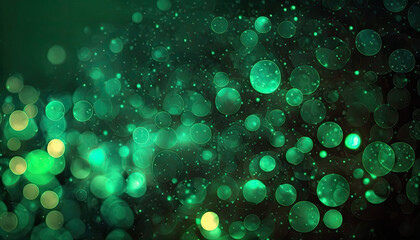Abstract blur glitter green lights background. Generative AI