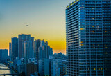 Fototapeta Miasto - 田町（港区）のビル群と夕景