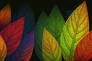 Sticker - Abstract leaf motif design