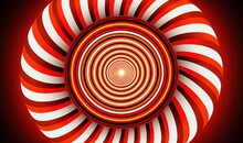  A Red And White Spiral Design With A Black Background And A Red Light In The Middle Of The Center Of The Image Is A Red And White Circle.  Generative Ai