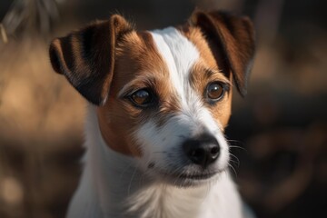 white brown jack russell dog. generative ai