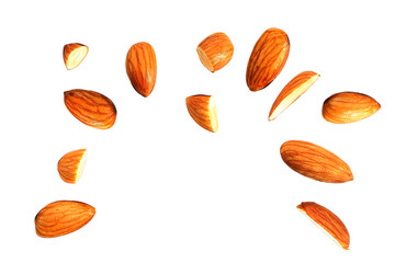 Wall Mural - almond dry fruit isolated,cutout transparent background