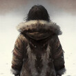 © DALU11 - Back of view of an eskimo. Generative AI.