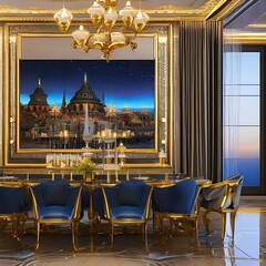 Wall Mural - 4 A glamorous and luxurious space with exquisite fixtures and furnishings2, Generative AI