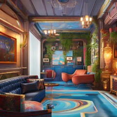 Wall Mural - 6 An eclectic and quirky space with an eclectic mix of furniture and decor2, Generative AI