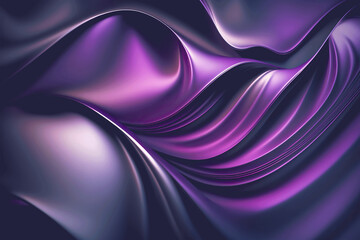 Purple Silk Satin background. Soft wavy folds. Shiny silky fabric. Dark teal color elegant Curtain