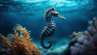 Seahorse closeup in the ocean