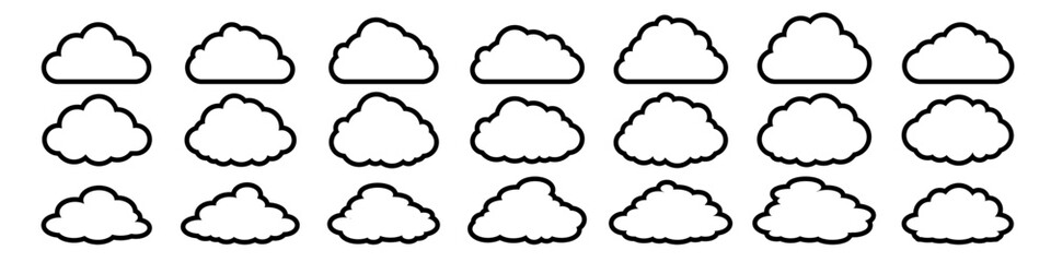 Wall Mural - cloud icon. linear cloud icon. vector set