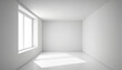 © Vagner Castro - White clean empty architecture interior. Space room studio background 3D. Modern interior design 3D. 3D realistic illustration. Based on Generative AI