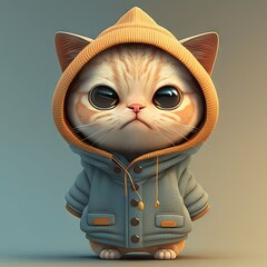 cute cat in a hoodie