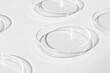 © MM - Petri dish. A set of Petri cups. On a white background. Laboratory half.