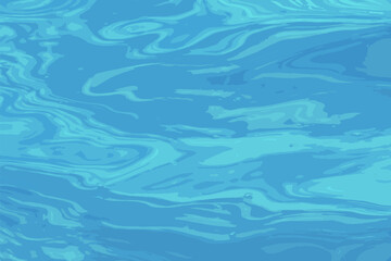 Vector illustration of water ripple texture background. Wavy water surface during sunset, golden light reflecting in the water.
