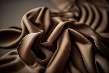 A close up of a brown silk fabric ai generated artwork