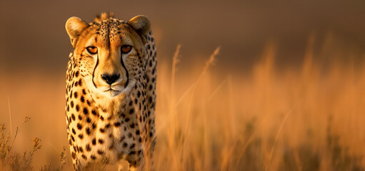 Wall Mural - wild african cheetah, beautiful mammal animal. digital art