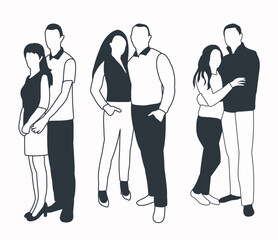 Wall Mural - Family Silhouette or Black Silhouette 