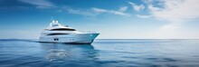 Luxury Yacht Sailing On The Open Sea