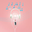 light bulb idea concept with melody music