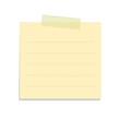© Aletheia Shade - Yellow sticky note template. Taped office memo paper.