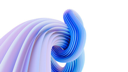 Wall Mural - 3d rendering of colorful abstract twisted shape in motion. computer generated geometric digital art