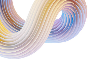 Wall Mural - 3d rendering of colorful abstract twisted shape in motion. computer generated geometric digital art