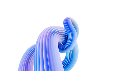 Wall Mural - 3d rendering of colorful abstract twisted shape in motion. computer generated geometric digital art