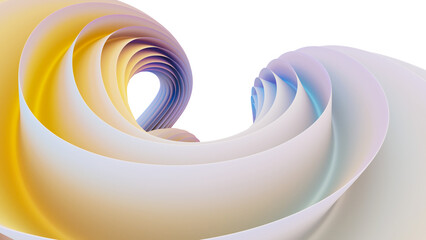 Wall Mural - 3d rendering of colorful abstract twisted shape in motion. computer generated geometric digital art
