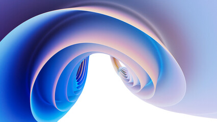 Wall Mural - 3d rendering of colorful abstract twisted shape in motion. computer generated geometric digital art