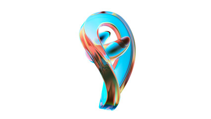 Wall Mural - 3d rendering of colorful abstract twisted shape in motion. computer generated geometric digital art
