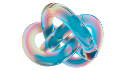 Wall Mural - 3d rendering of colorful abstract twisted shape in motion. computer generated geometric digital art