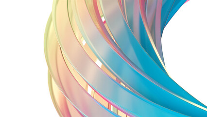 Wall Mural - 3d rendering of colorful abstract twisted shape in motion. computer generated geometric digital art