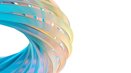 Wall Mural - 3d rendering of colorful abstract twisted shape in motion. computer generated geometric digital art