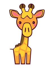 Poster - cute yellow giraffe animal